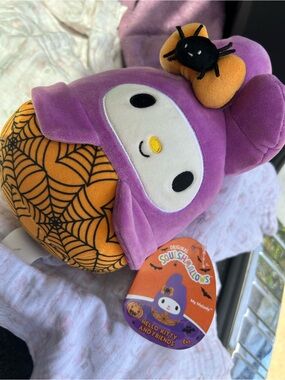 Squishmallows My Melody Purple & Orange Halloween Plush with Spider Bow